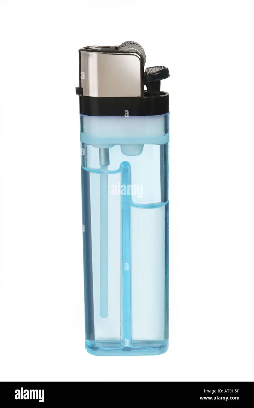 Briquet jetable sur fond blanc Banque D'Images