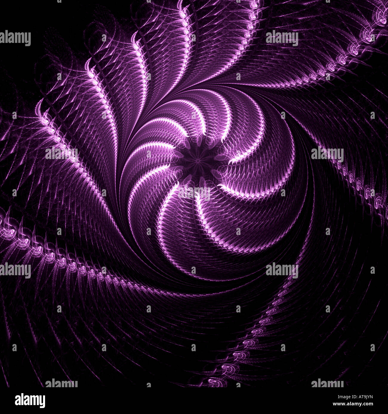 Résumé de l'image fractale ressemblant à une boule de lumière en spirale tissée Banque D'Images