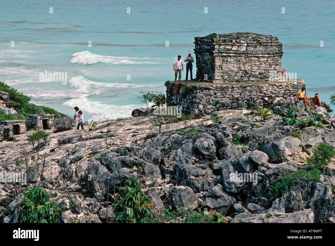 Site archéologique maya à Tulum à Quintana Roo Mexique Banque D'Images