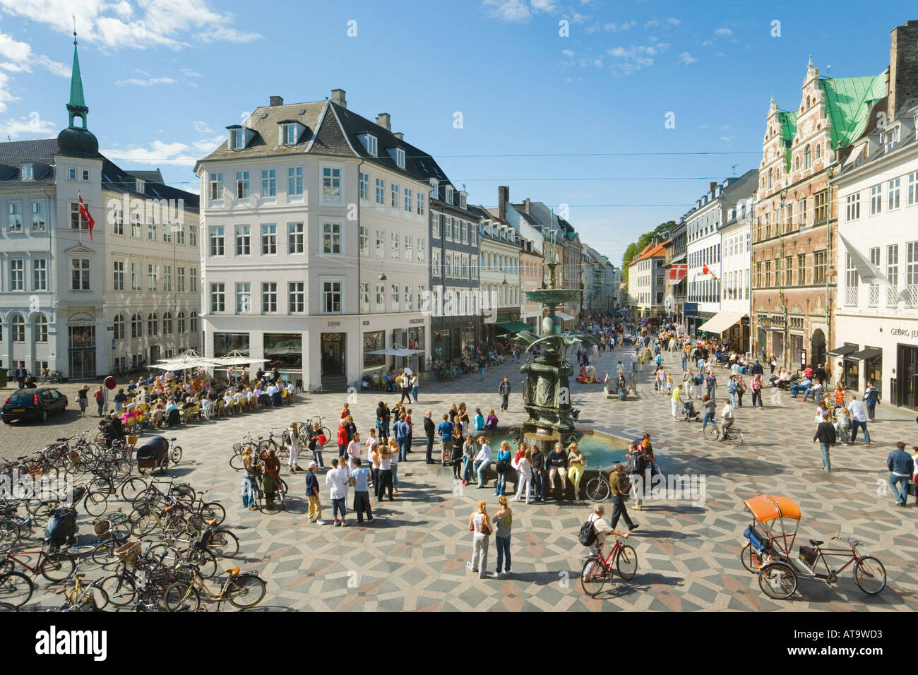 Danemark Copenhague jusqu'à Hojbro Plads de Stroget Banque D'Images