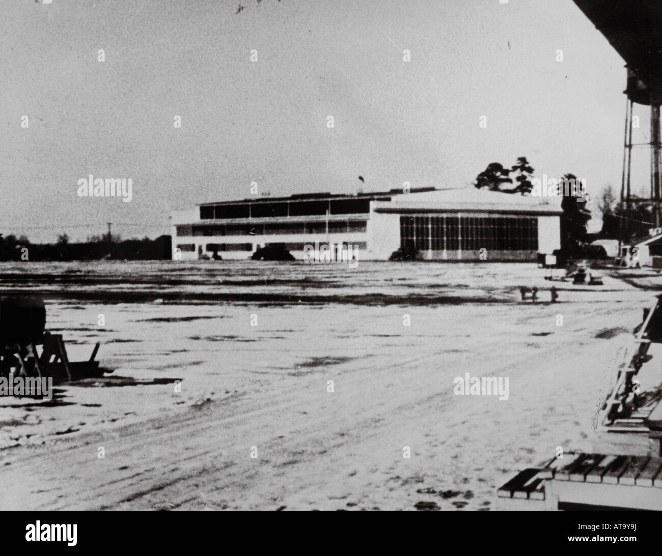 Ancienne photographie antique de Morris Field prédécesseur de l'aéroport international Charlotte-Douglas exposée au Carolinas Aviation Museum Banque D'Images