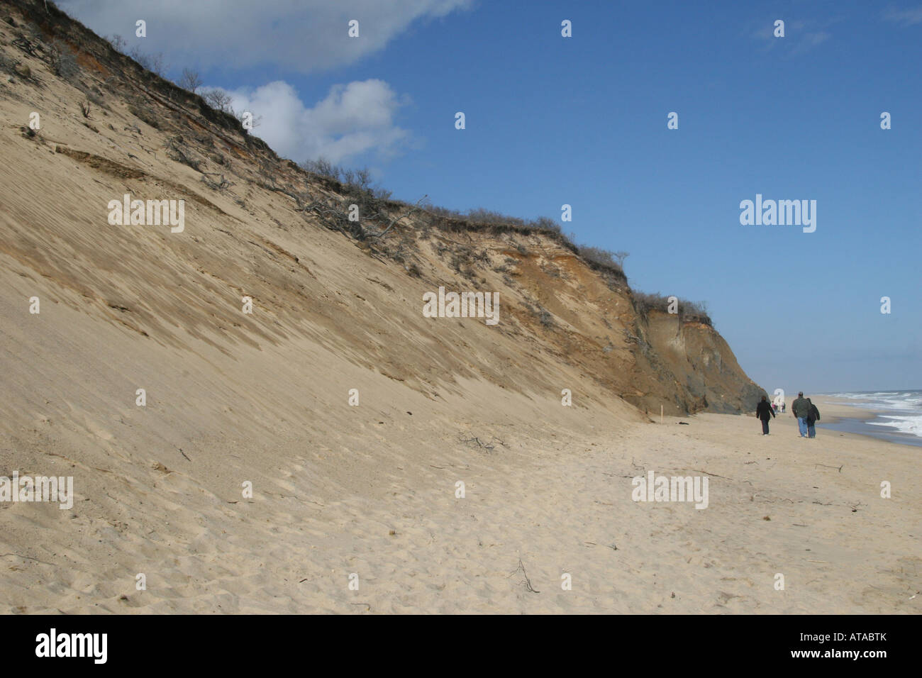 Les falaises et les dunes à Wellfleet, Massachusetts. Banque D'Images