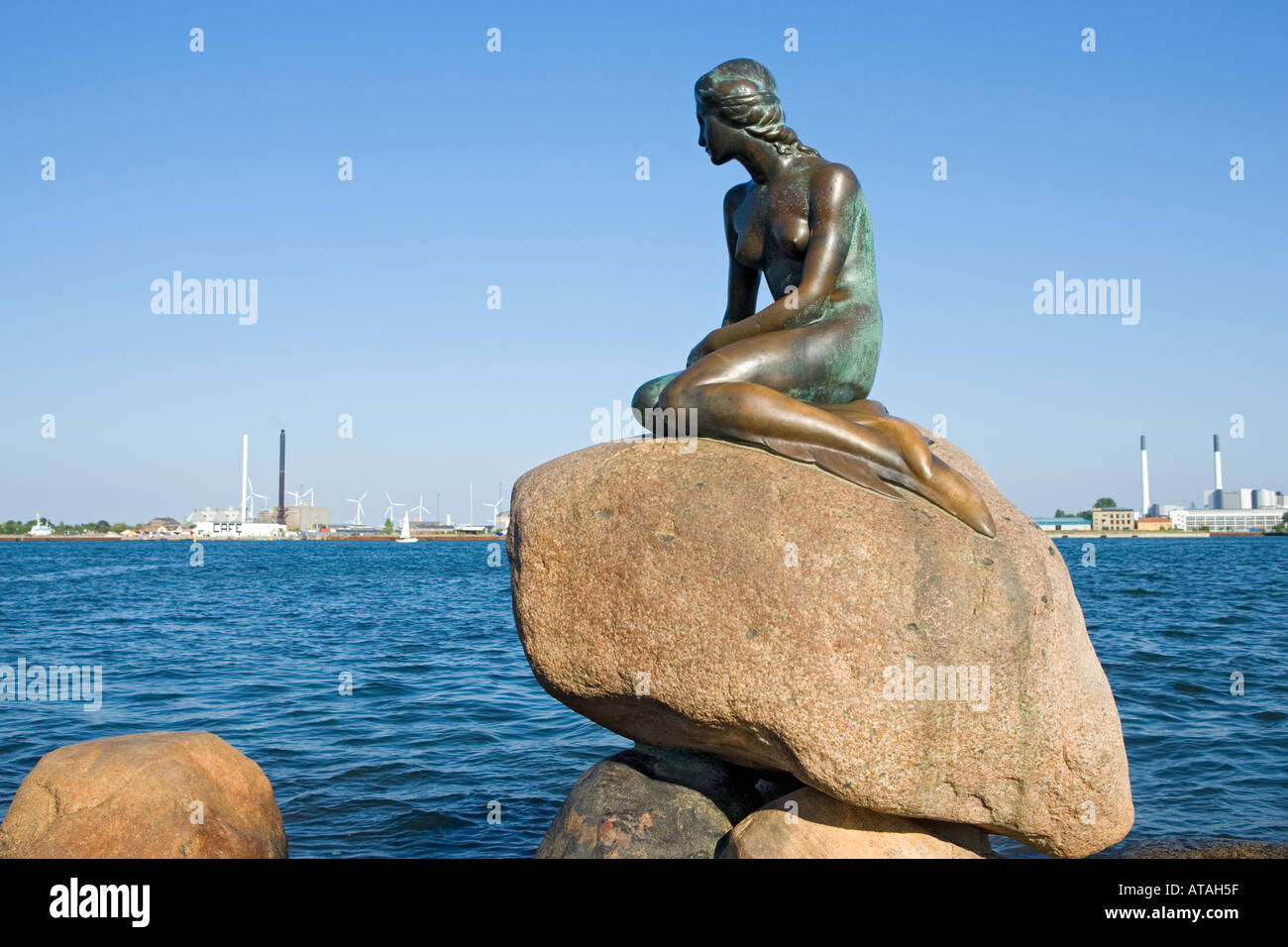 Danemark Copenhague La statue de la petite sirène Banque D'Images