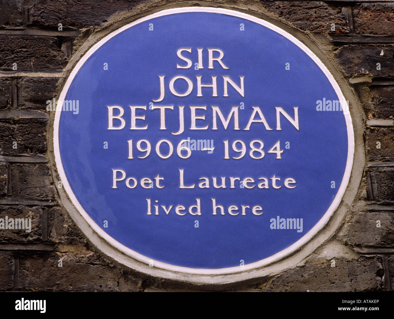 Sir John Betjeman chiffon poète Clerkenwell Cour Blue Plaque lauréat poésie commémorative London England UK English plaques Banque D'Images