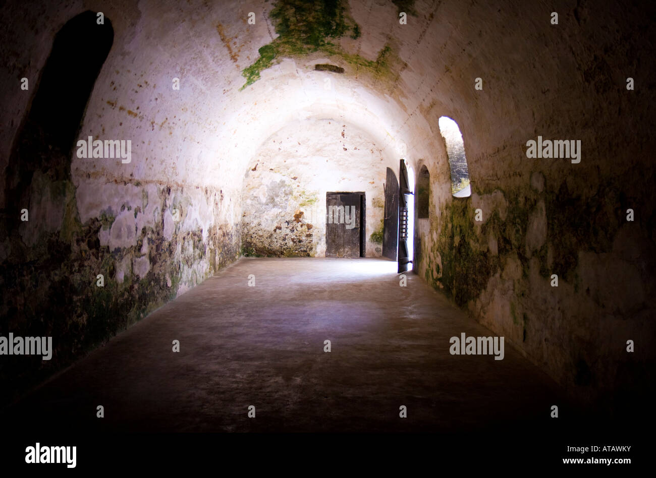 Détails de l'intérieur du château de Saint George (alias le château d'Elmina), un ancien esclave fort dans la région centrale du Ghana. Banque D'Images