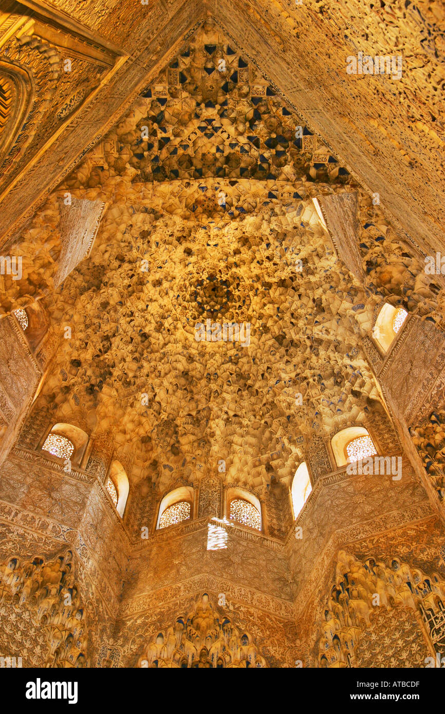 La Alhambra Granada espagne Dôme de la salle des Abencerrages Banque D'Images
