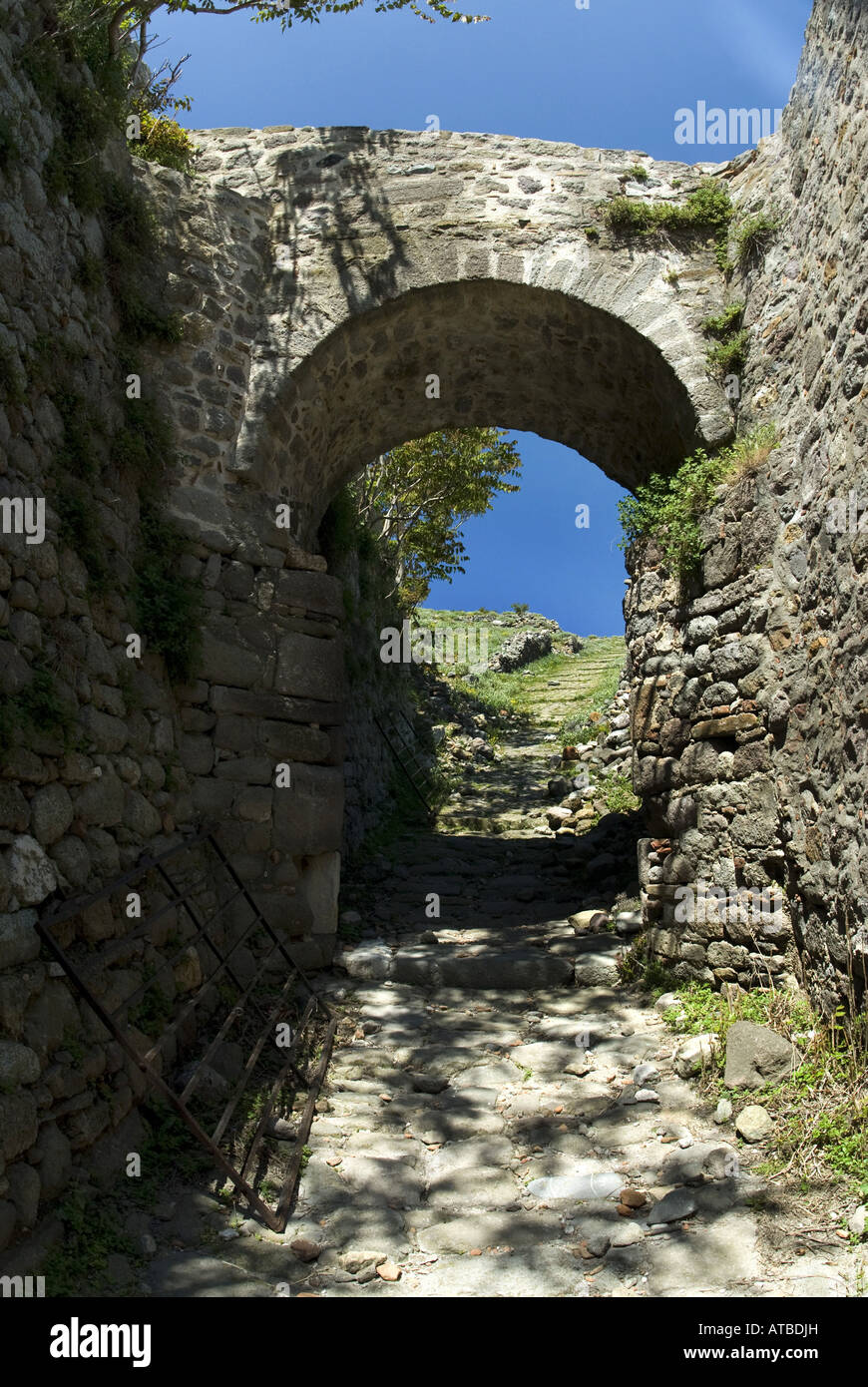 Ruine sur l'île de Limnos, Grèce Banque D'Images