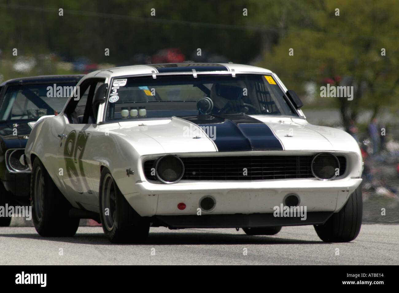 Carl Jenson son courses Chevrolet Camaro 1969 à la GT Vintage construite par défi à Road America 2004 Banque D'Images