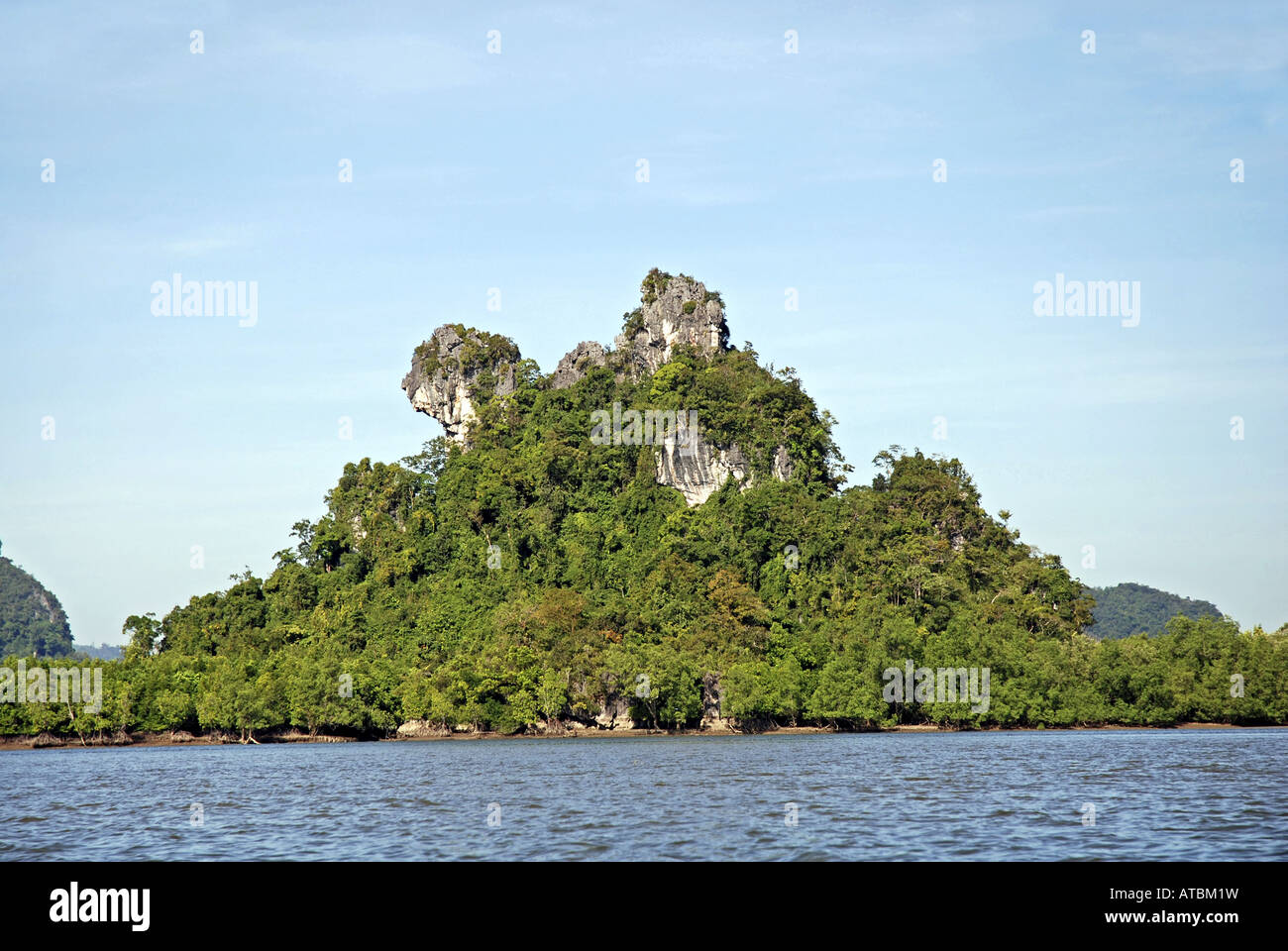 Paysage de la côte du Parc National de Phang Nga, Thaïlande Banque D'Images