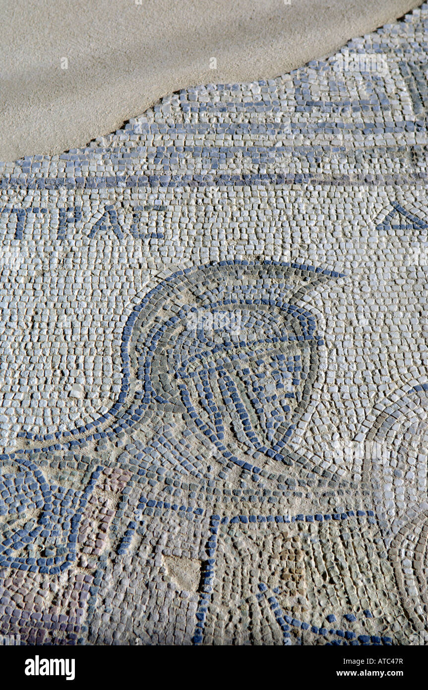 Chambre des gladiateurs mosaïque kourion Chypre episkopi Banque D'Images