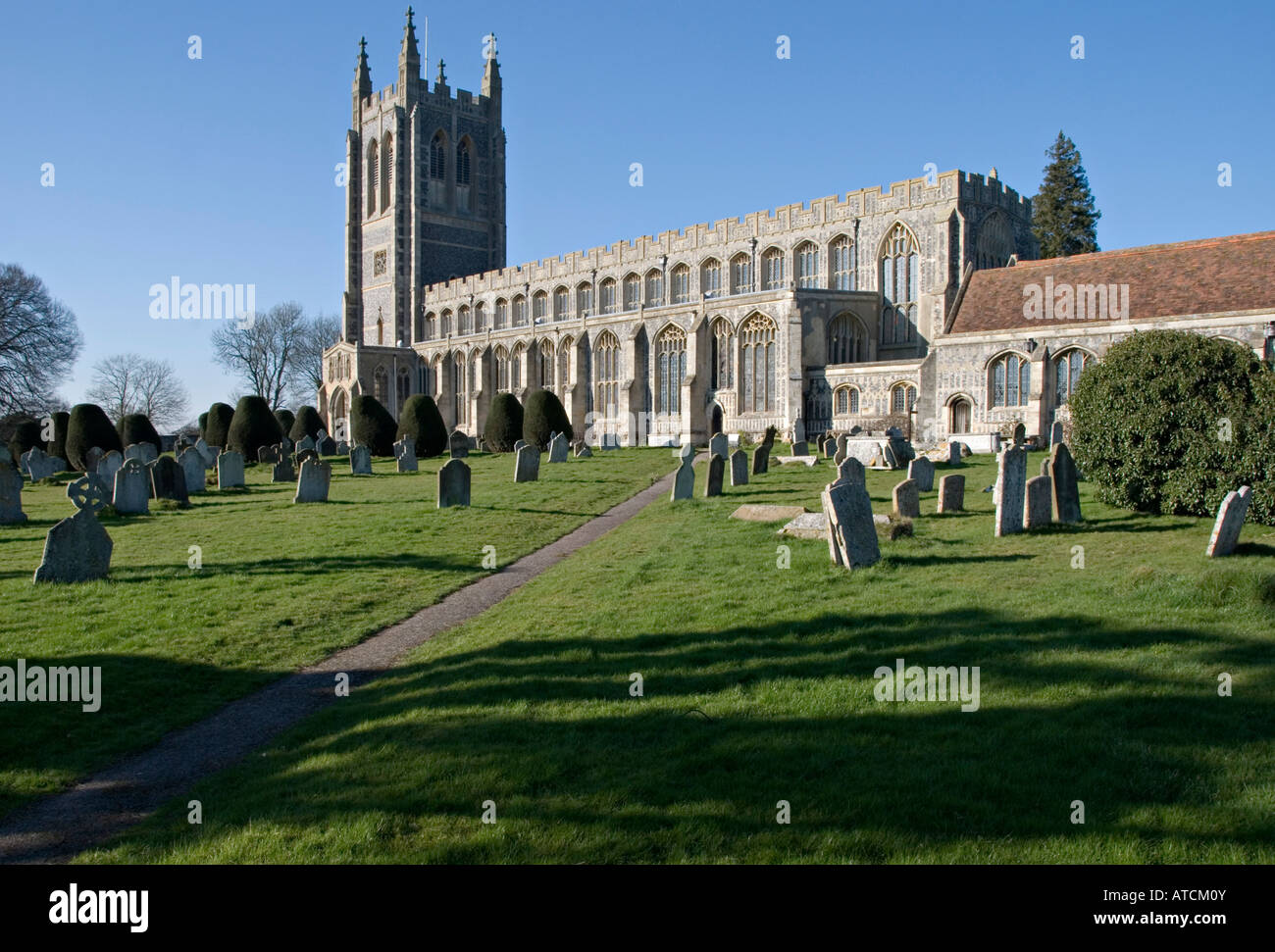 L'église Holy Trinity, Long Melford, Suffolk, UK. Une "église de la laine' construit en 1484 Banque D'Images