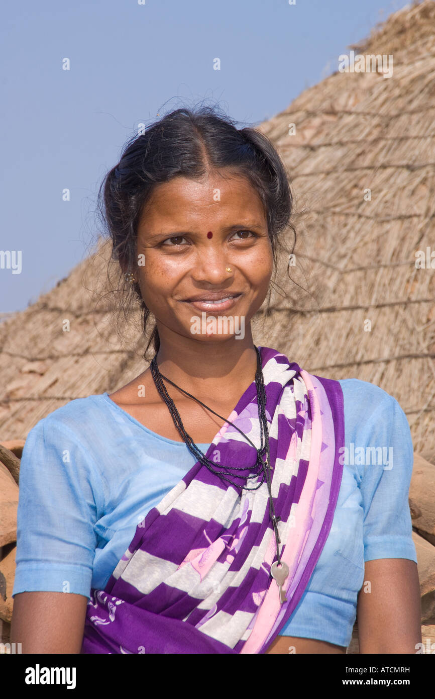 Indian Farmer Woman Portrait Banque D'Images