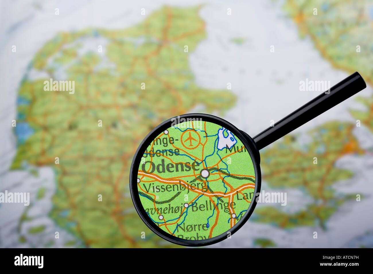 Carte du Danemark Odense avec grande Banque D'Images