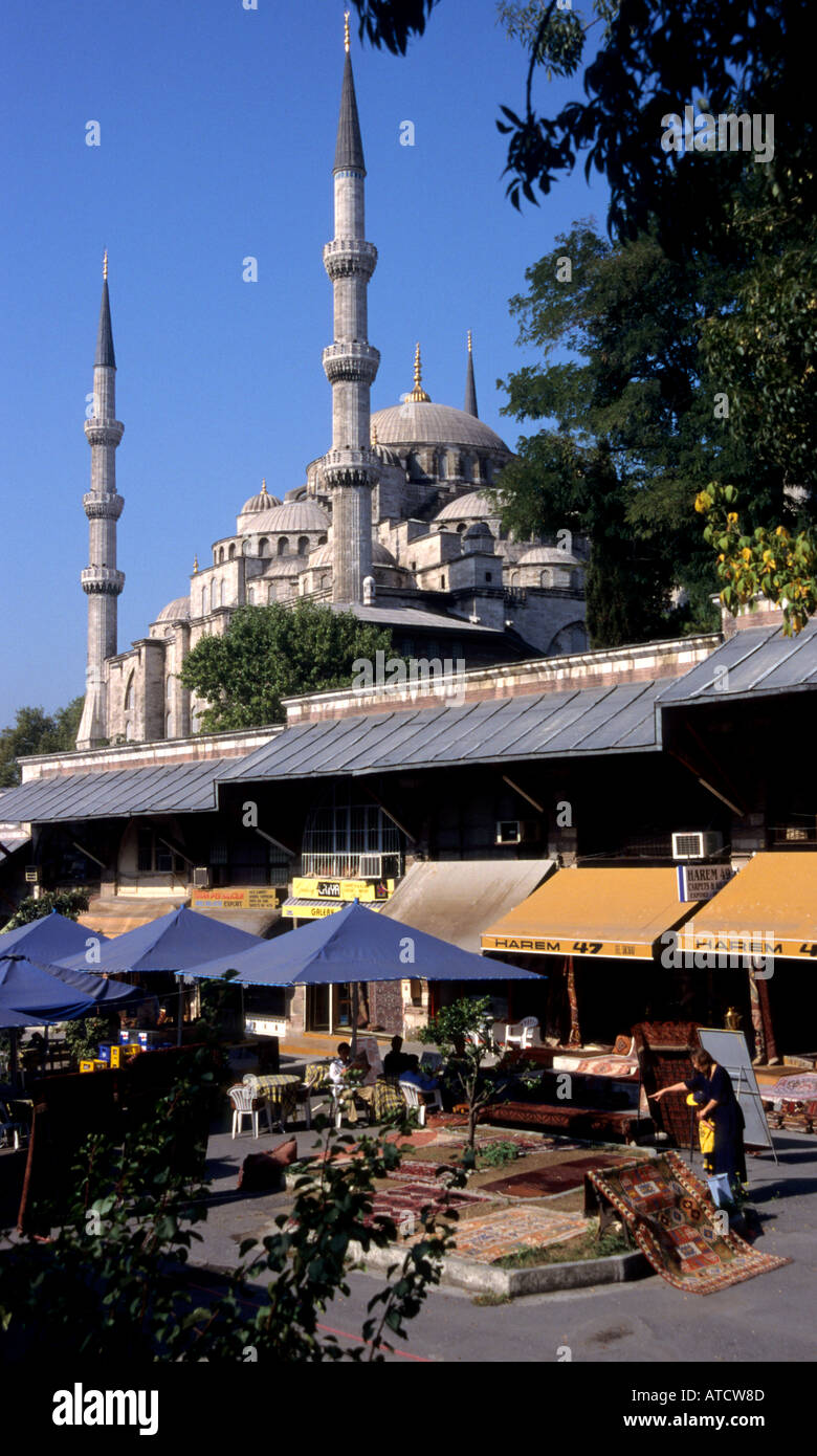 Arasta Bazaar Istanbul La Mosquée Bleue Sultan Ahmet Camil Turquie Banque D'Images