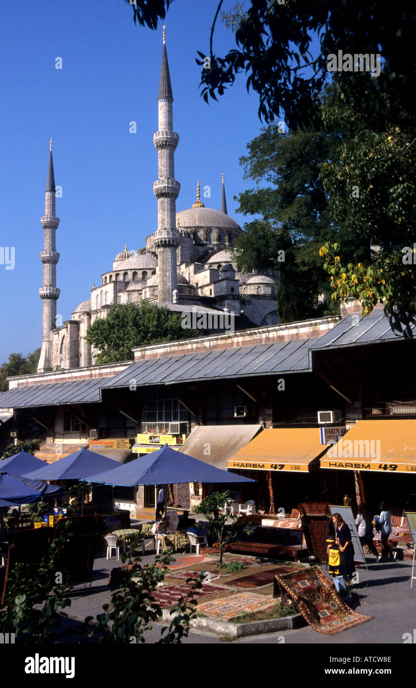 Arasta Bazaar Istanbul La Mosquée Bleue Sultan Ahmet Camil Turquie Banque D'Images