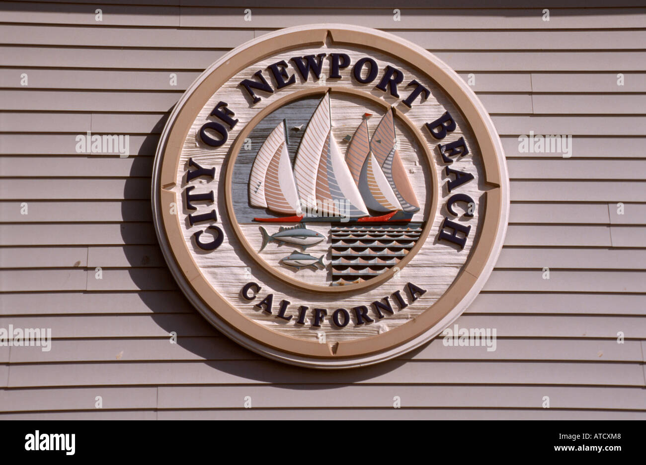Signe pour Newport Beach, Los Angeles, Californie, USA Banque D'Images