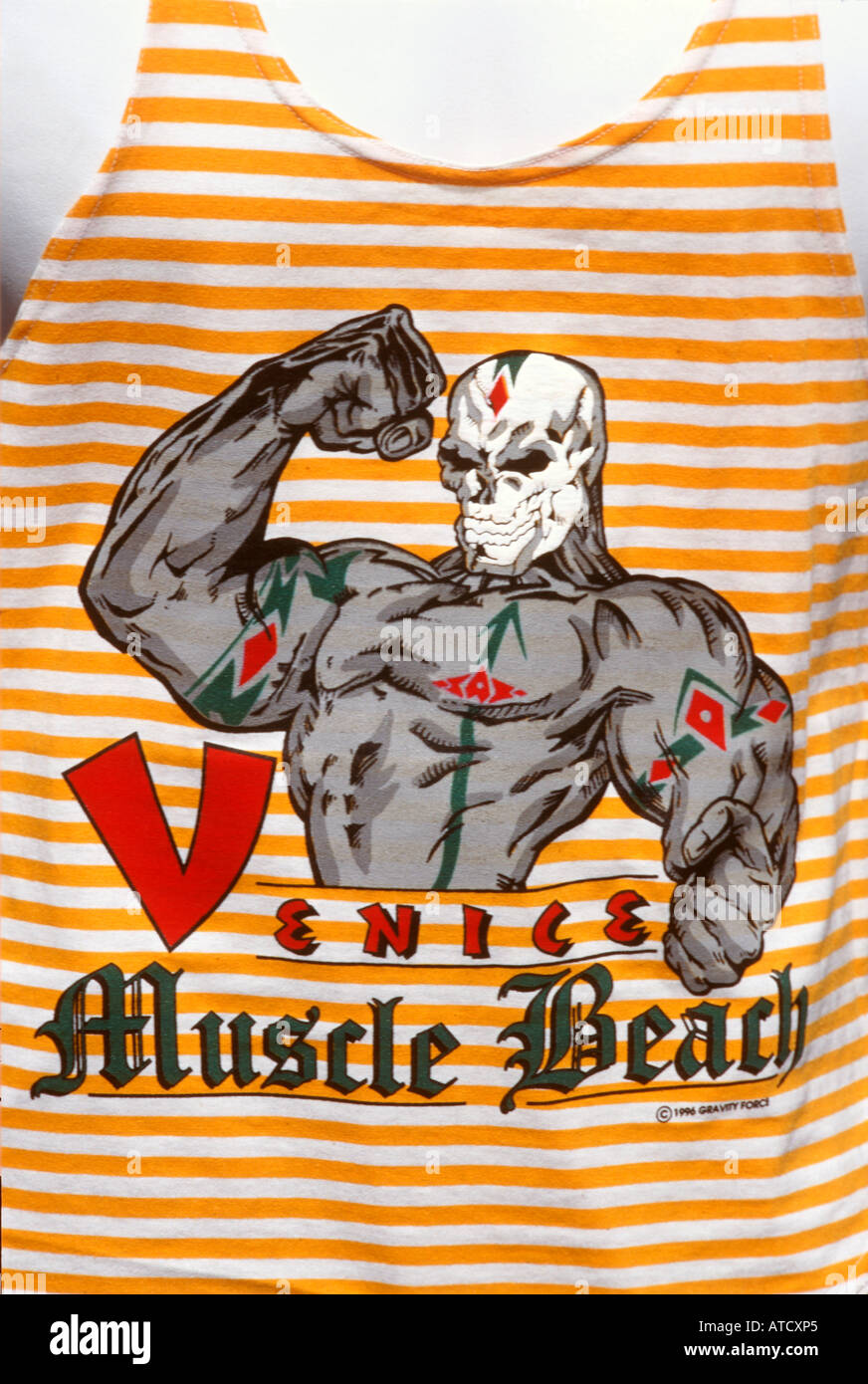 Muscle Beach une chemise, Venice Beach, Santa Monica, Los Angeles, Californie, USA Banque D'Images