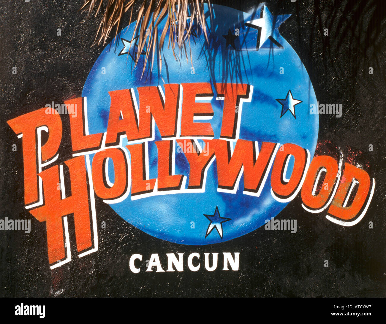 Inscrivez-vous pour la Planète Hollywood Restaurant à Cancun, Quintana Roo, Yucatan, Mexique Banque D'Images