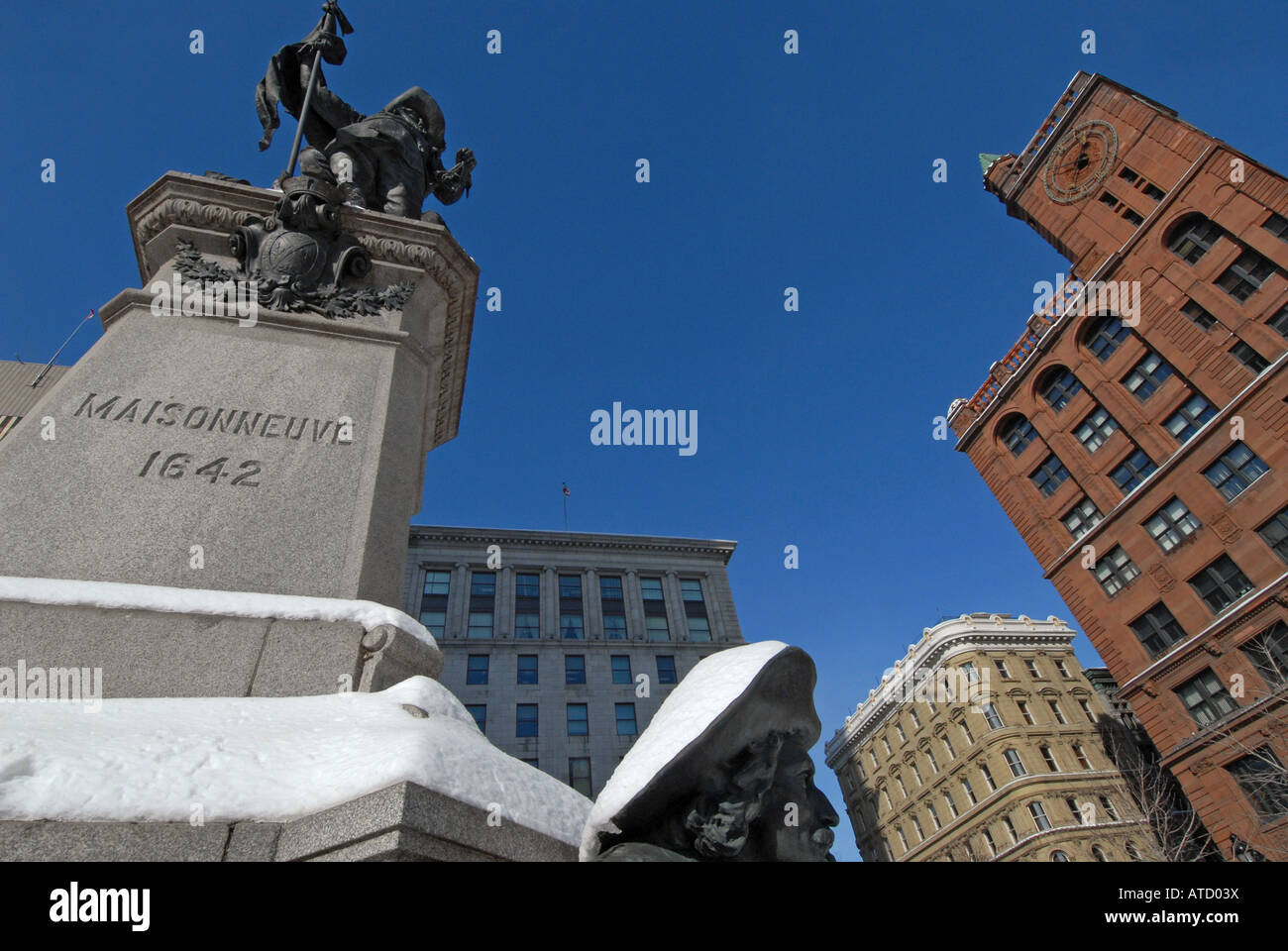 Monument de Jacques Cartier, Place d'armes Vieux Montréal Québec Canada Banque D'Images