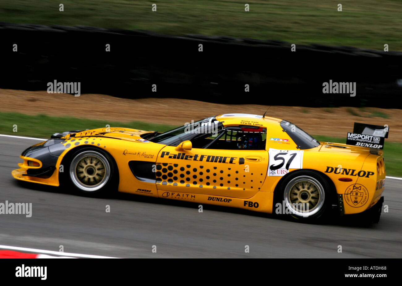 Corvette Racing à Brands Hatch, dans la 2005 GT250 de la race. Banque D'Images