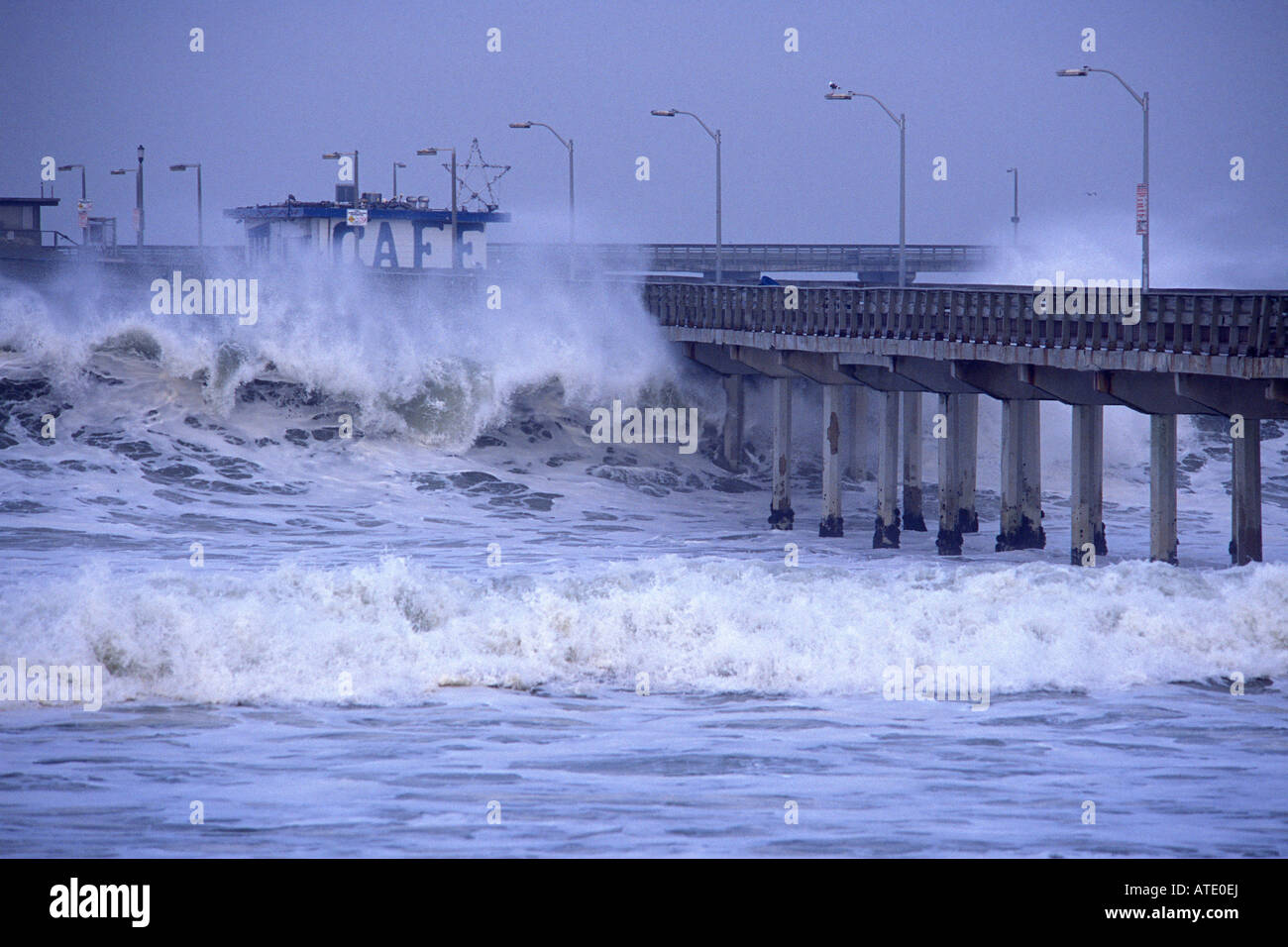 Le réchauffement produit plus d'El Nino des vagues sur la côte ouest de l'Amérique du Nord de la Californie San Diego Banque D'Images