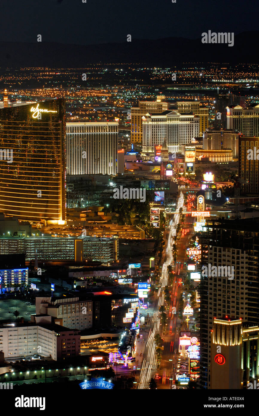 Vue aérienne de Las Vegas Boulevard Las Vegas NEVADA USA Banque D'Images