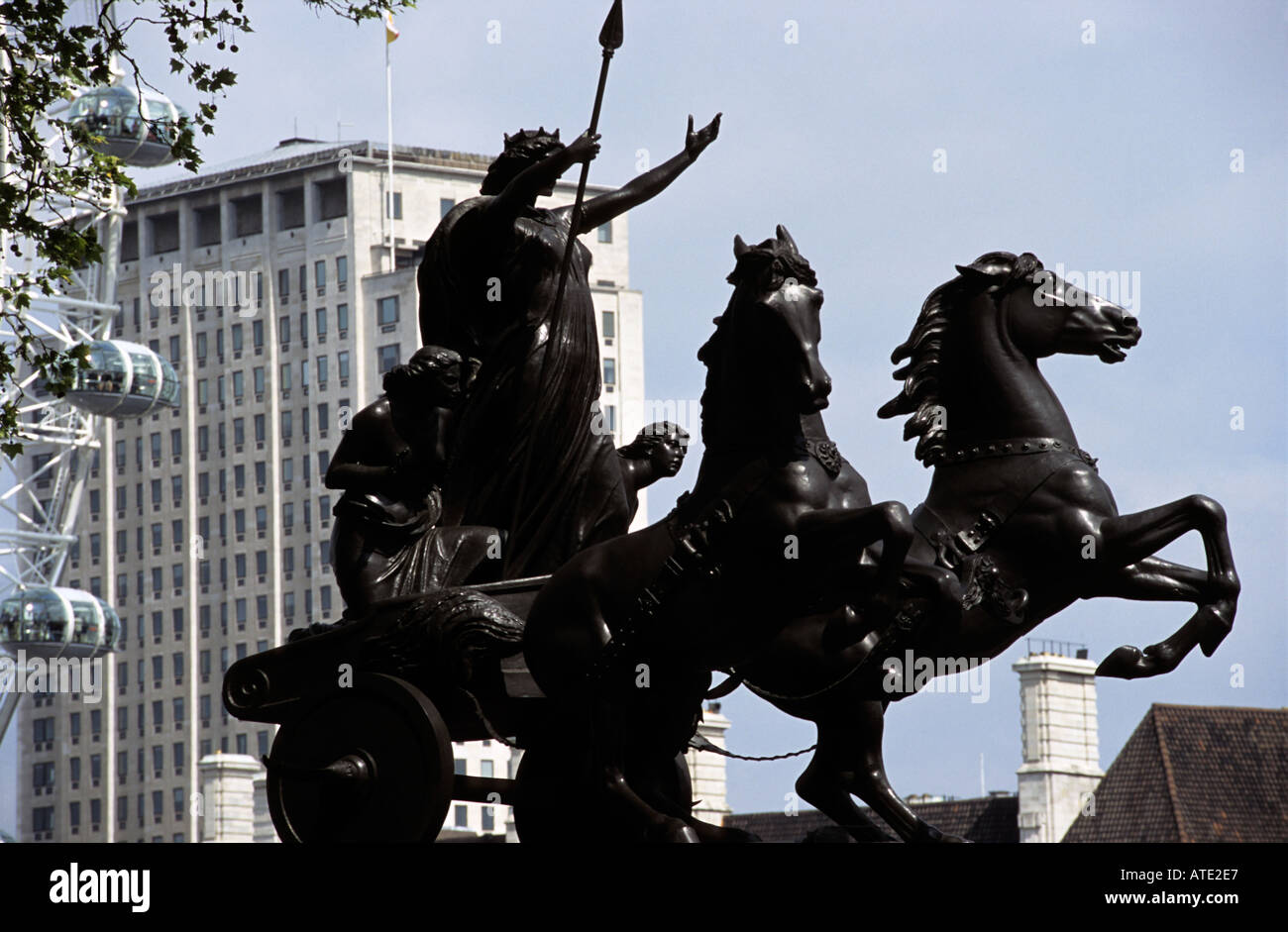 Partie d'Boadicia Statue Westminster Bridge London Banque D'Images