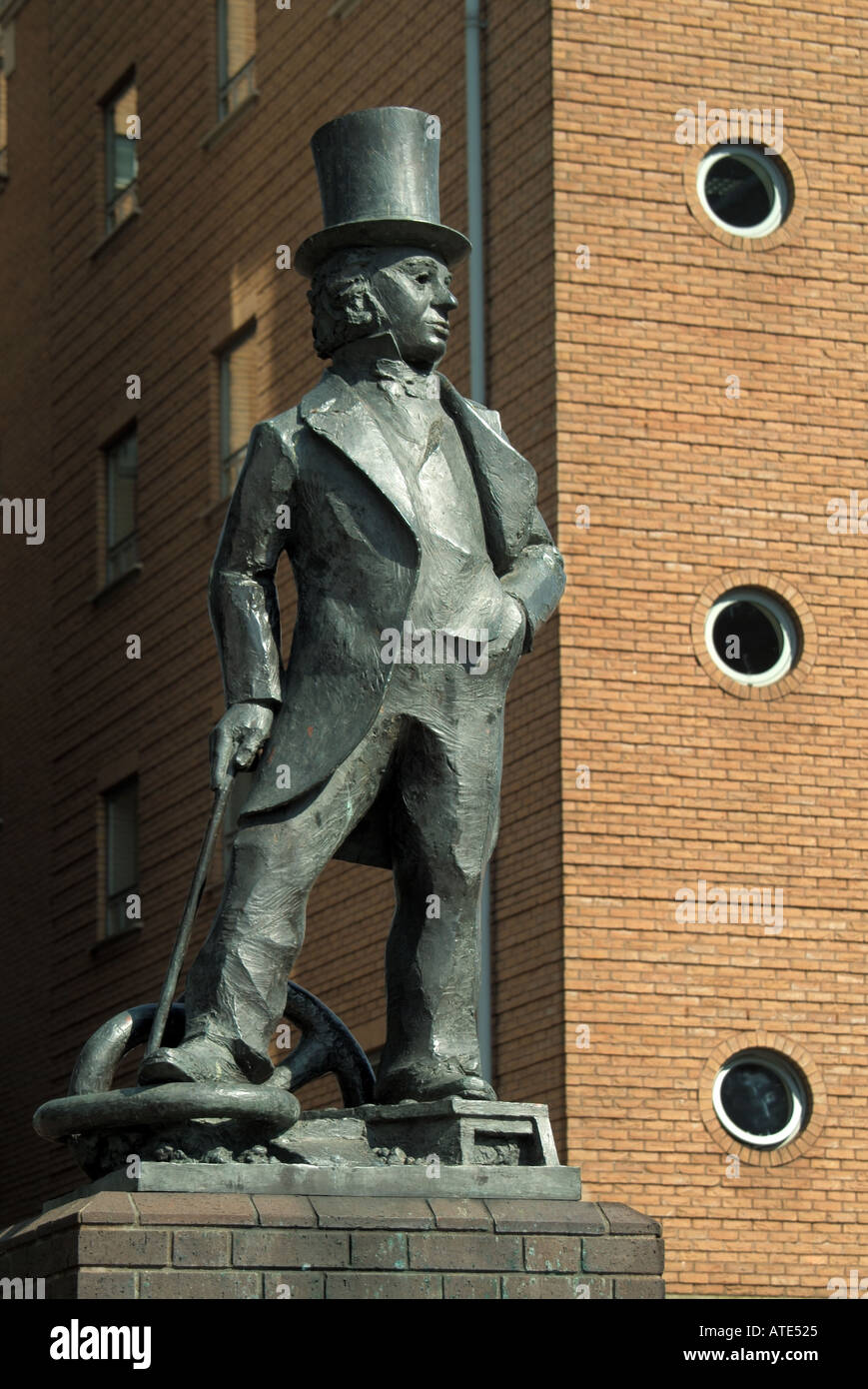 Statue de Bristol Isambard Kingdom Brunel ingénieur civil britannique célèbre designer de Clifton Suspension Bridge sur Avon Gorge Banque D'Images