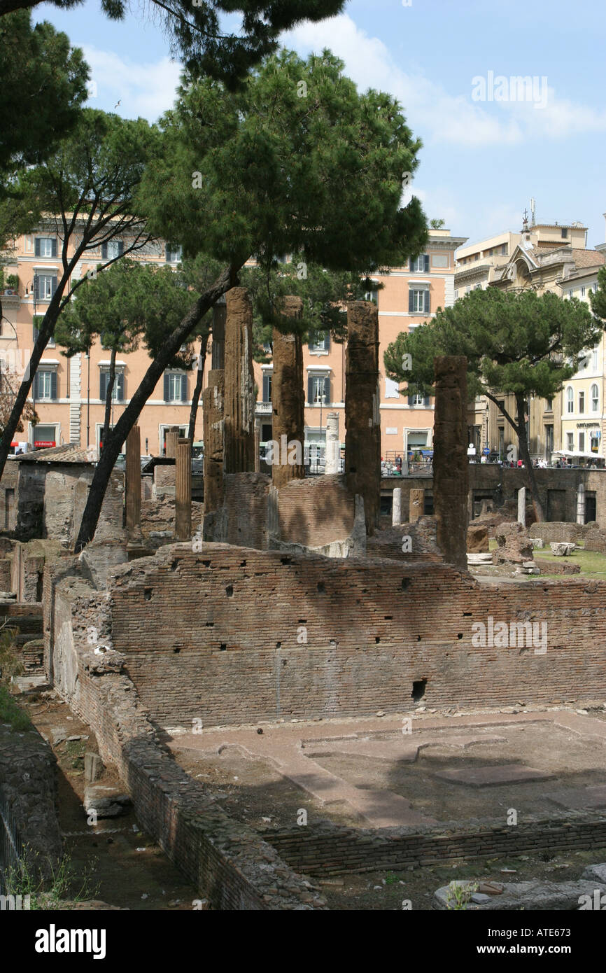 Largo Argentine ruines dans la Piazza Argentine à Rome Italie Banque D'Images