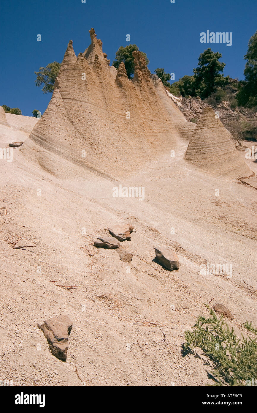 Le Paisaje Lunar connu comme le paysage lunaire Canaries Espagne Banque D'Images