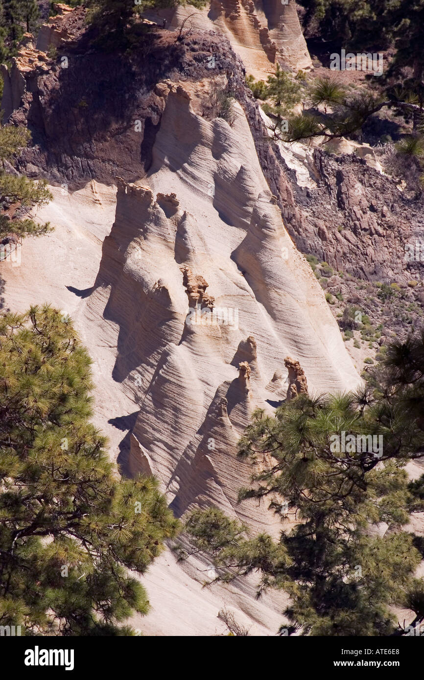 Le Paisaje Lunar connu comme le paysage lunaire Canaries Espagne Banque D'Images