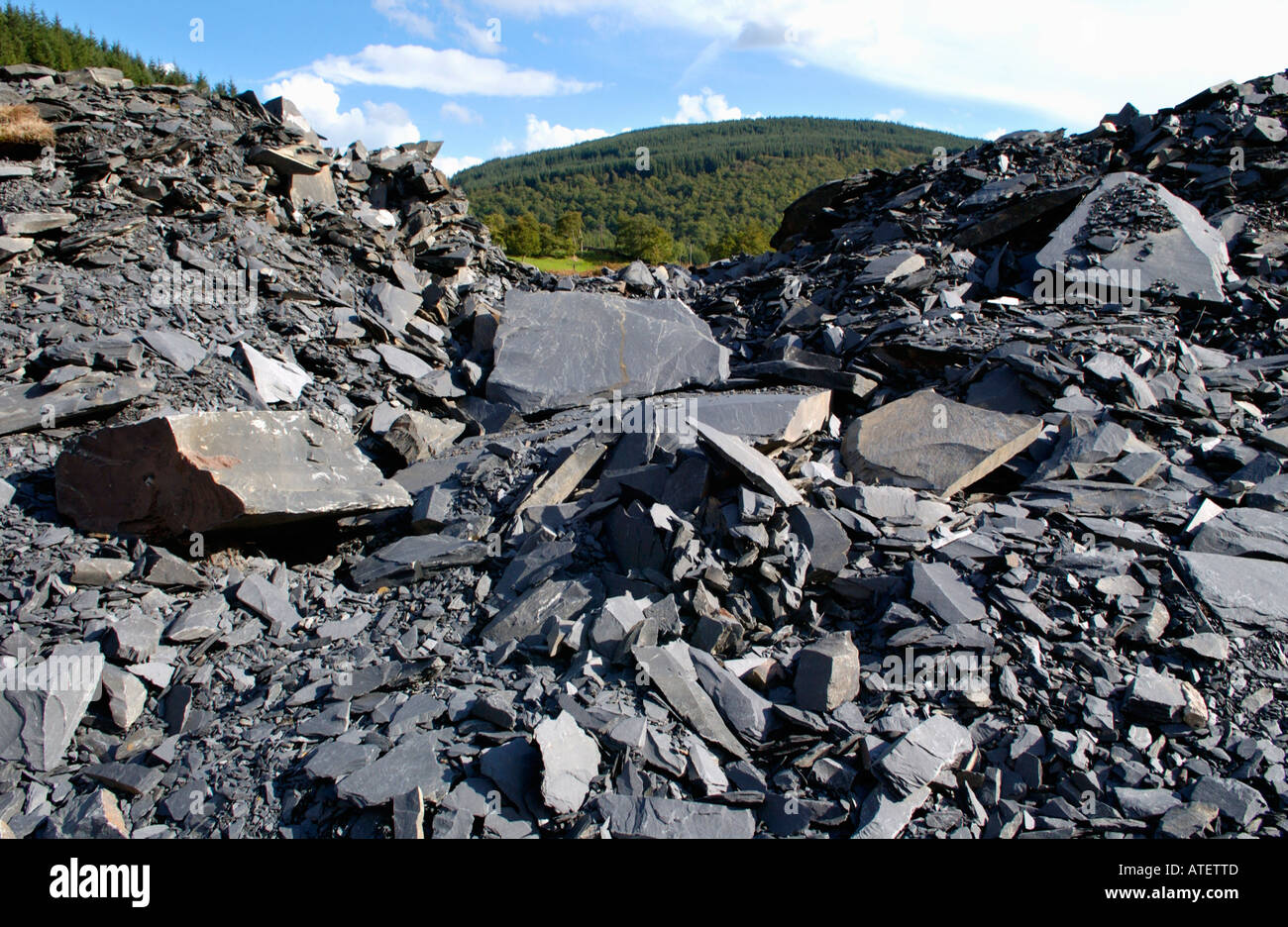 Aberllefenni Ardoise a travaillé en continu à partir de 16e siècle jusqu'à sa fermeture en 2003 près de Corris Gwynedd au Pays de Galles UK UE GO Banque D'Images