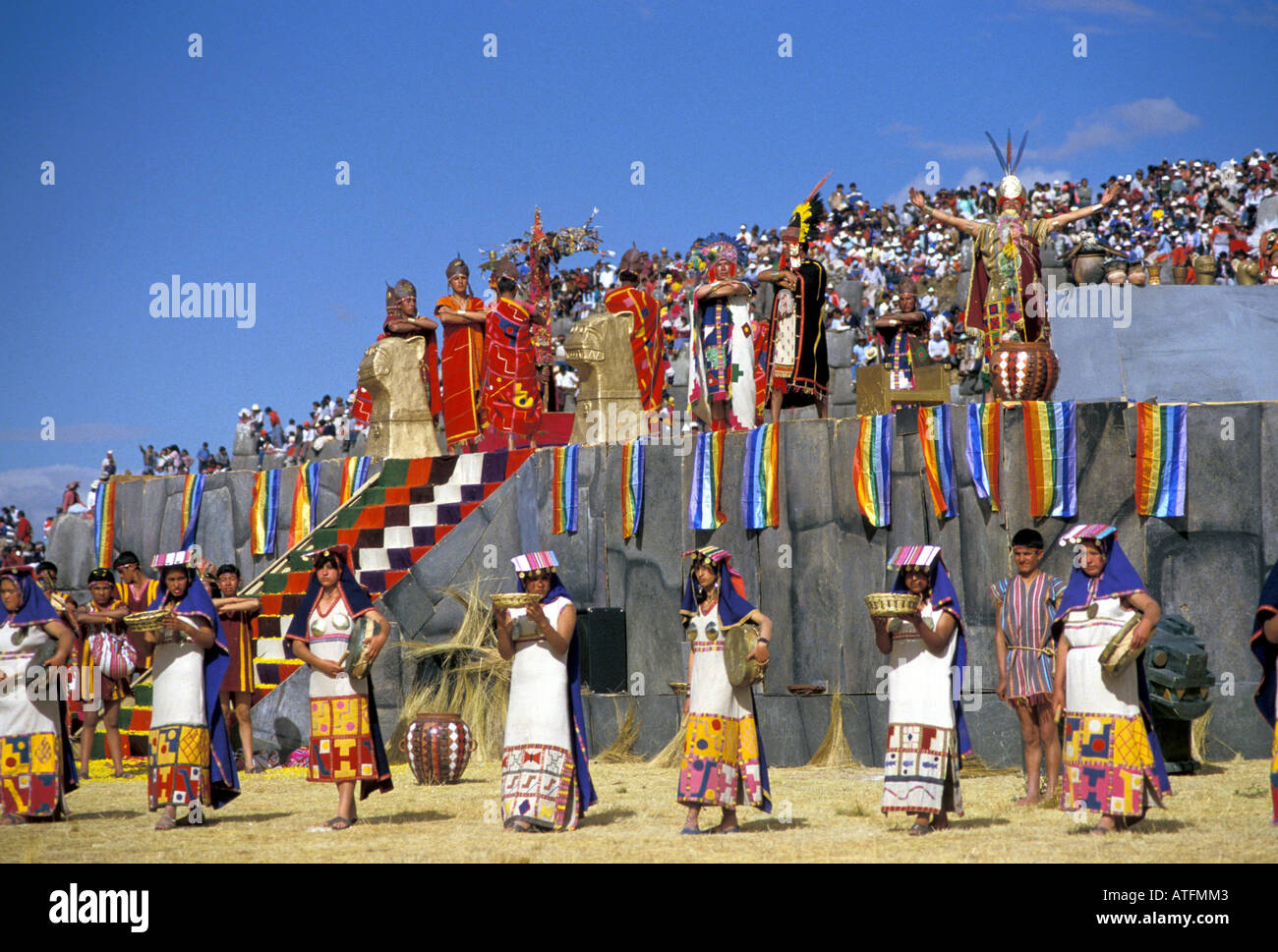 Inti Raymi Festival Inca du Soleil Cusco Pérou Banque D'Images