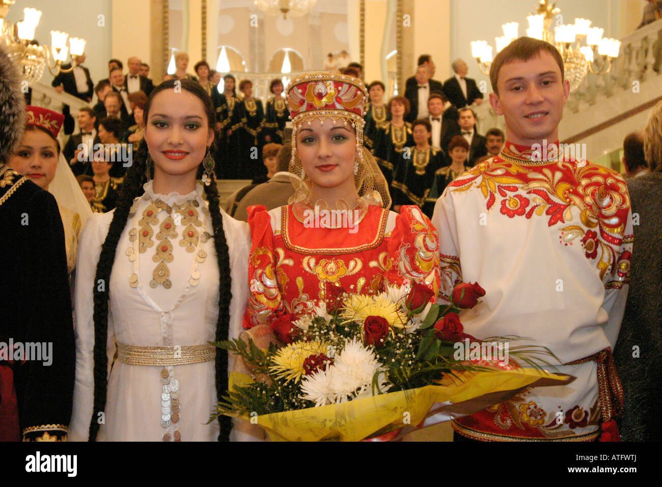 Bienvenue pour le président, Salavat Yulayev s commémoration du 250e anniversaire de la République de Bachkirie Oufa Féd. de Russie Banque D'Images