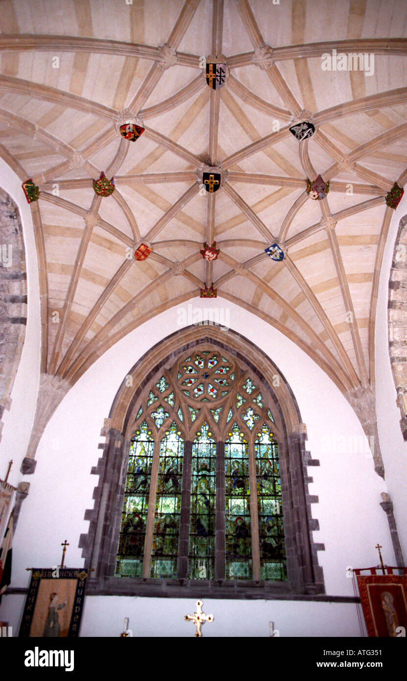 Décorés en plafond cathédrale St David de galles Banque D'Images