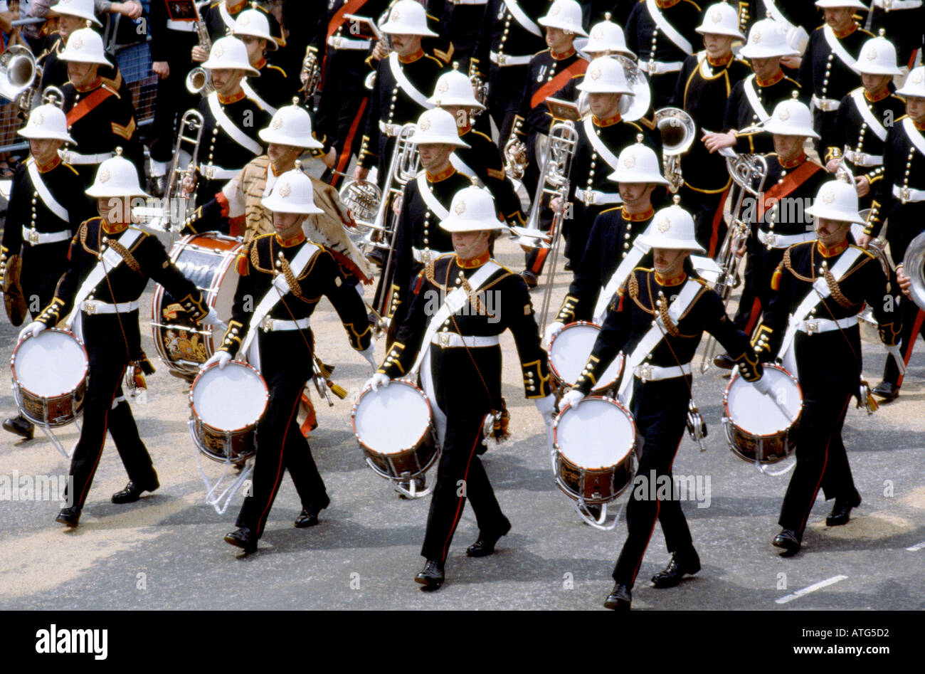 Marching Band de l'armée britannique Regiment Royal Marines Banque D'Images