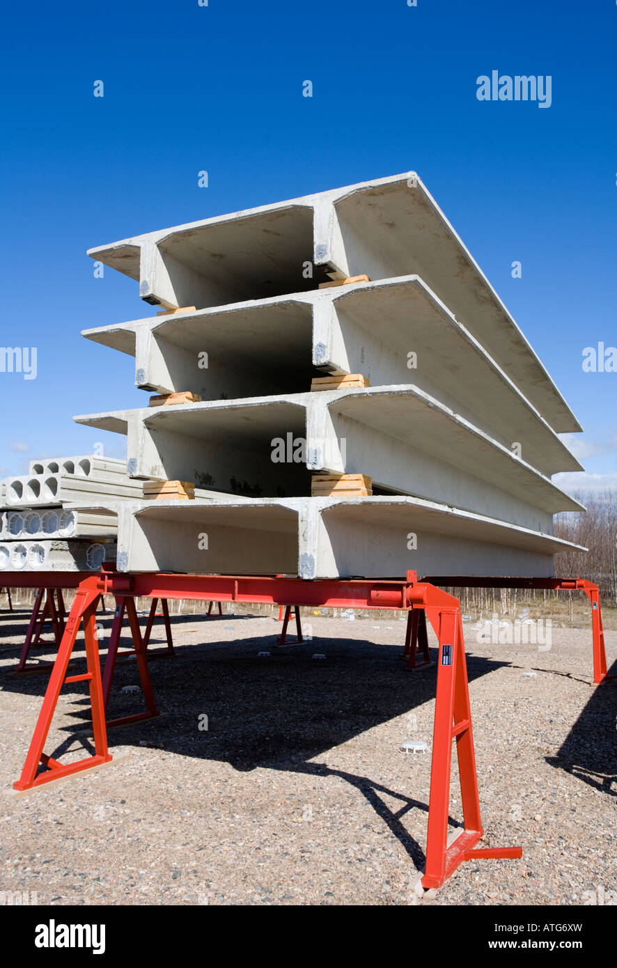 Éléments de construction en béton préfabriqué , Finlande Banque D'Images