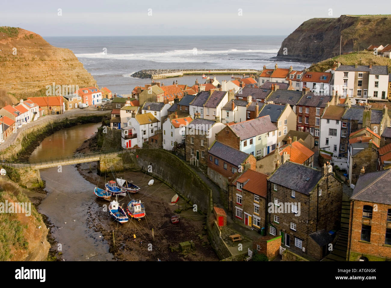 Staithes Harbour North Yorkshire UK Banque D'Images