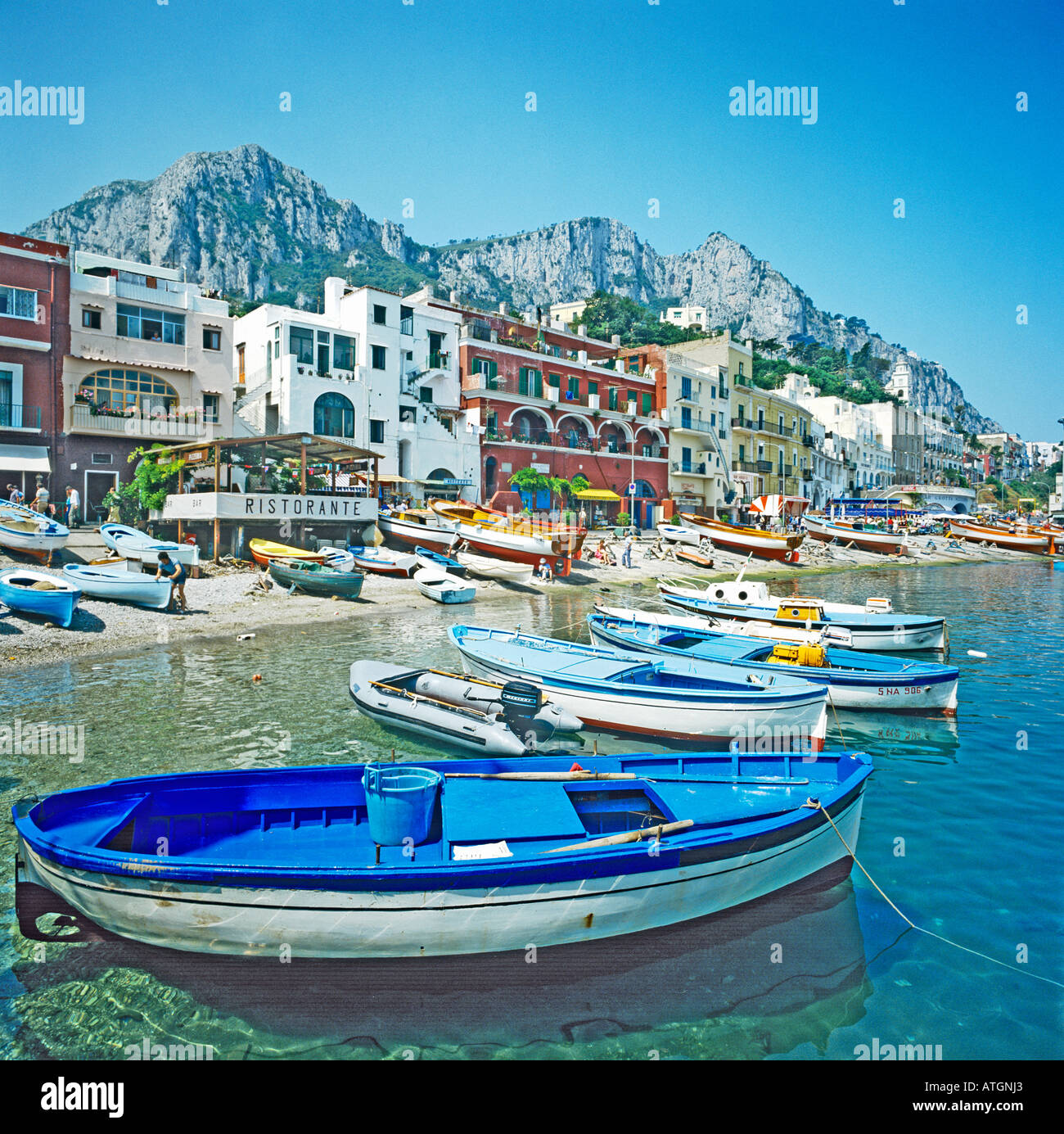 Marina Grande île de Capri [Baie de Naples] Italie EU Banque D'Images