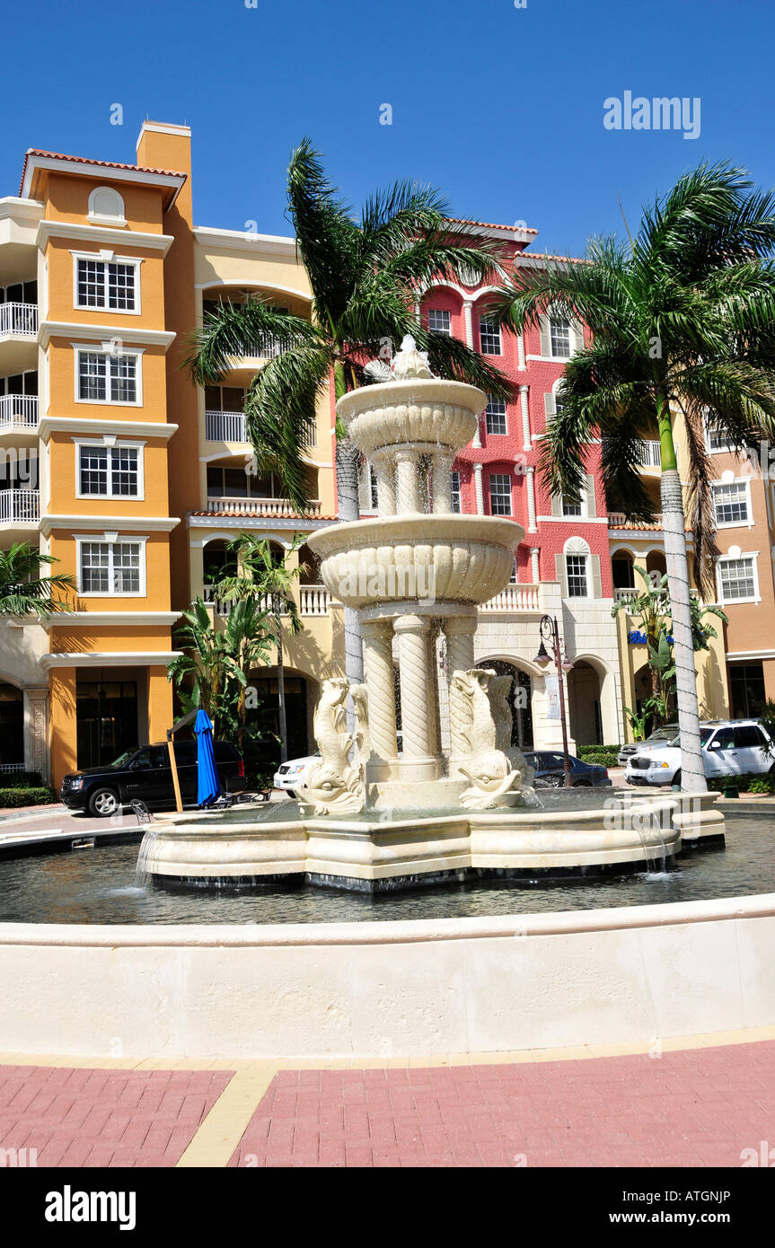 Naples Florida Bayfront district résidentiel et commercial Banque D'Images