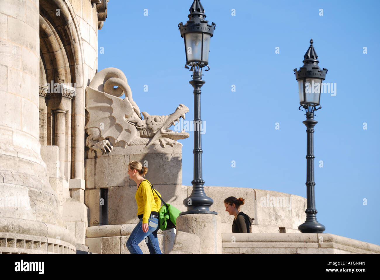 Du Bastion des Pêcheurs, le quartier du château de Buda, à Budapest, Hongrie Banque D'Images