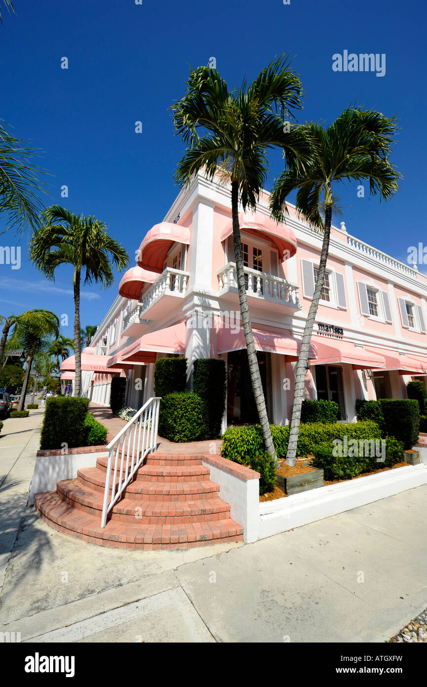 Naples Floride quartier commerçant du centre-ville principale Banque D'Images