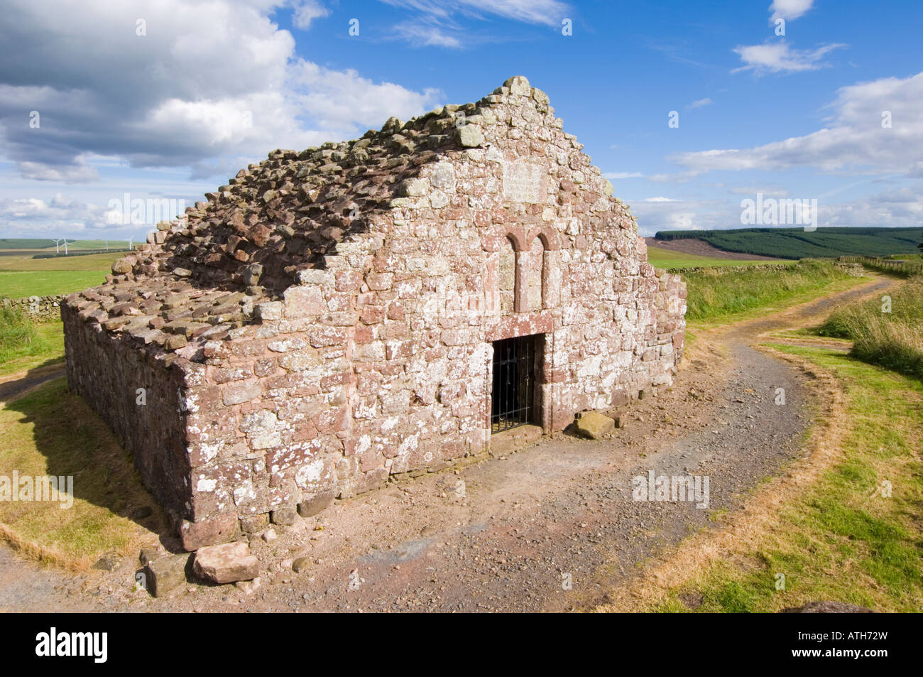Soutra allée, les vestiges d'un hôpital médiéval sur une colline, dans la région des Scottish Borders Banque D'Images