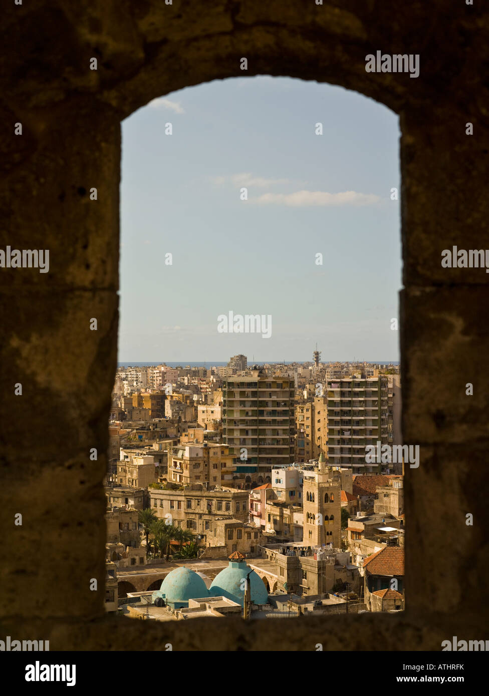 Voir à partir de la citadelle de Tripoli, Liban, avec grande Mosquée Banque D'Images