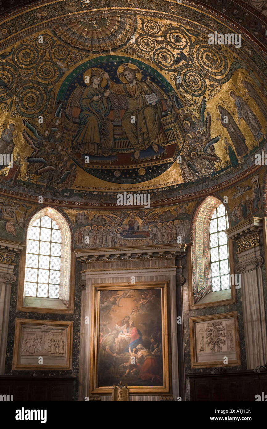 J Torriti, couronnement de la Vierge Santa Maria Maggiore Rome Italie Banque D'Images