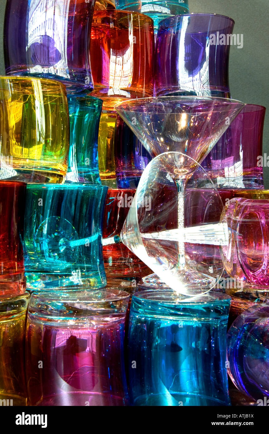 Galeries Lafayette Paris art en verre verres de couleur Banque D'Images