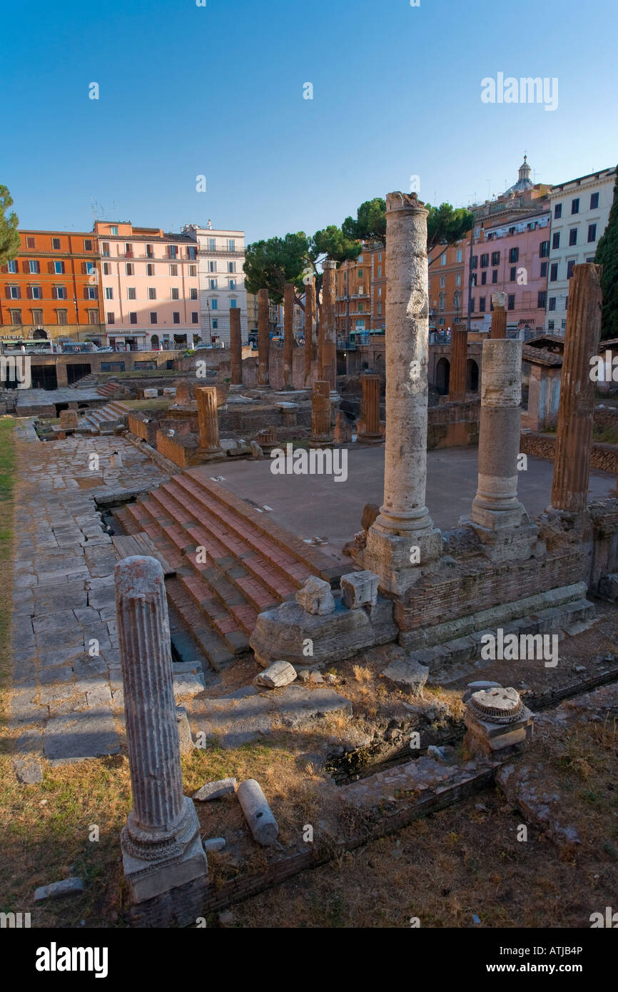 Largo di Torre Argentina et ruines d'Area Sacra Rome Italie Banque D'Images