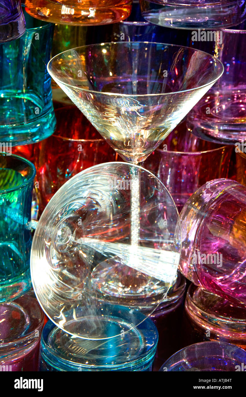 Galeries Lafayette Paris art en verre verres de couleur Banque D'Images