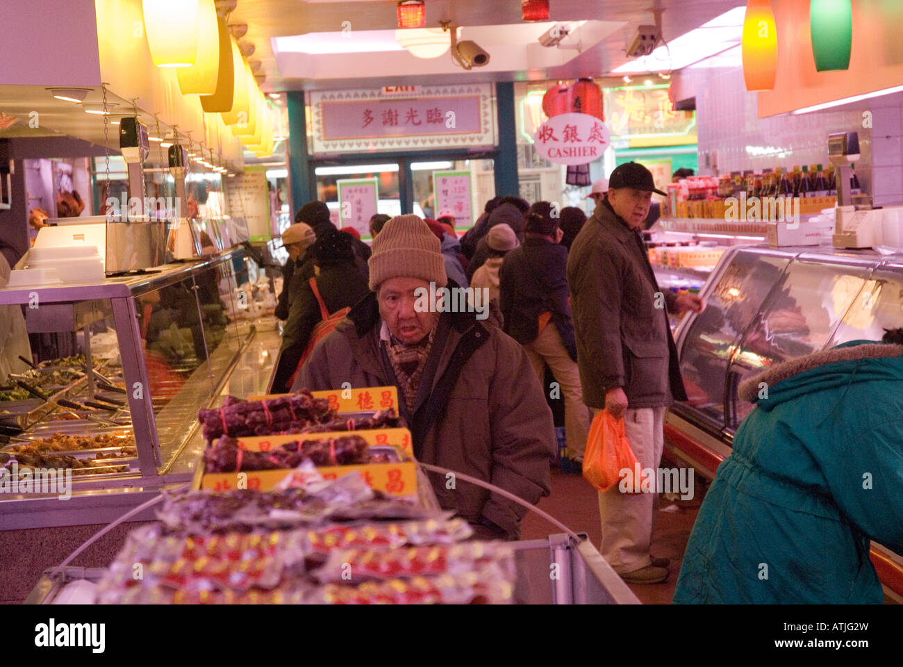 Piscine marché chinois dans Chinatown, New York City Banque D'Images