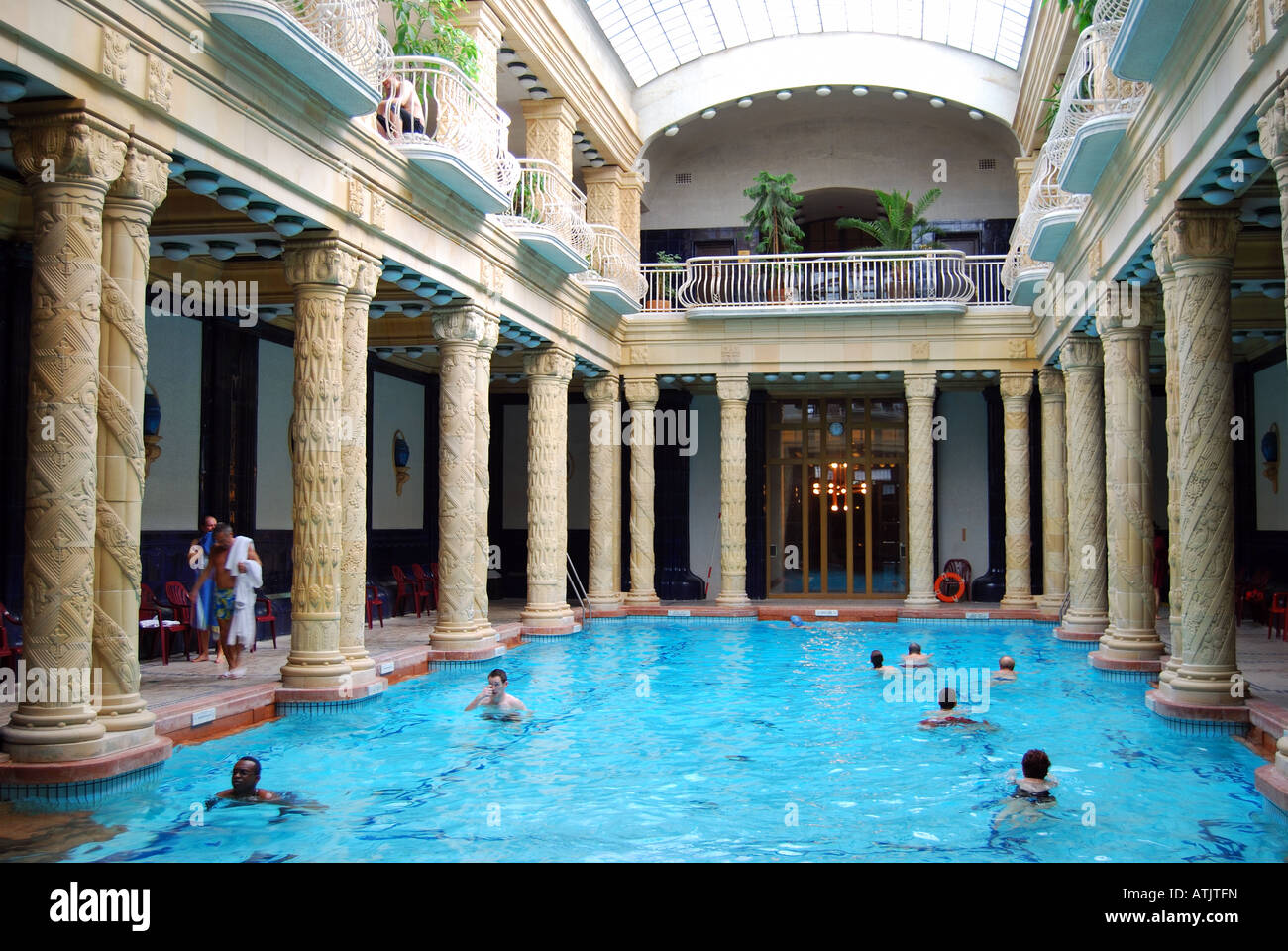 Bains thermaux Gellert, Mont Gellert, Buda, Budapest, Hongrie Banque D'Images